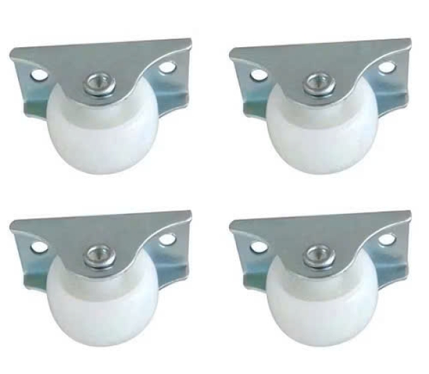 BÁNH XE TRỢ LỰC MINI IN 23-25 , Đường Ray Cố Định Con Lăn Nhựa Chống Mài Mòn Màu Trắng Phụ Kiện Nội Thất