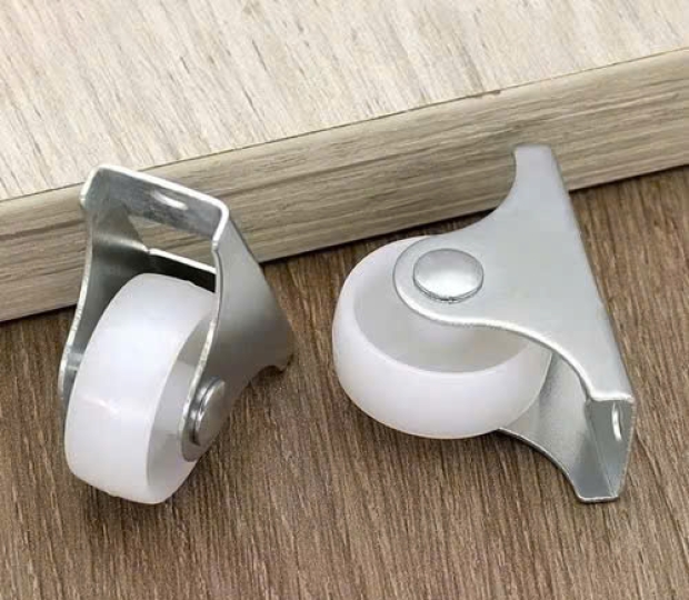 BÁNH XE TRỢ LỰC MINI IN 23-25 , Đường Ray Cố Định Con Lăn Nhựa Chống Mài Mòn Màu Trắng Phụ Kiện Nội Thất